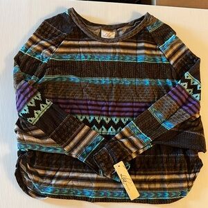 Hipster  stripe batwing sleeve top